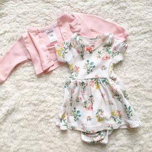 Carter newborn dress with sweater
